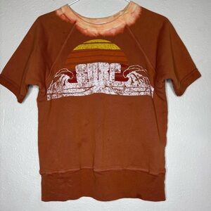 Sure Graphic Short Sleeve Sweatshirt Brown Tie Dye Women’s M Made USA